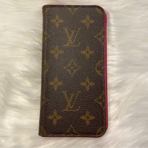 Authentic Louis Vuitton Pink Folio IPhone Case
